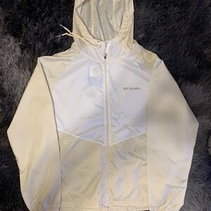 NWT Columbia Women’s Lightweight White & Cream Hooded Windbreaker Size M